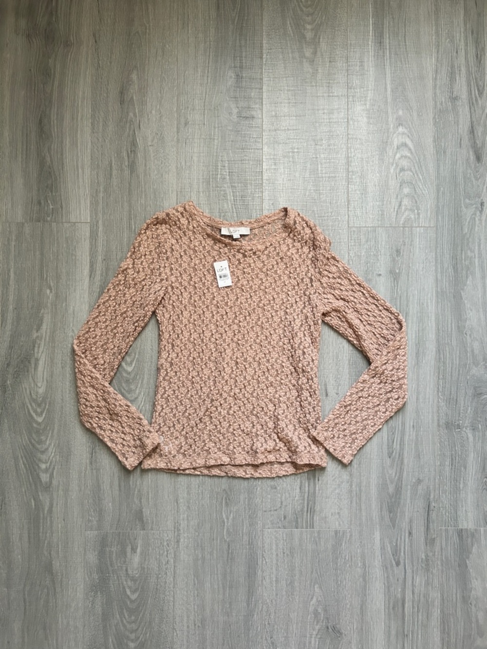 LOFT Blush Textured Long-Sleeve Tee